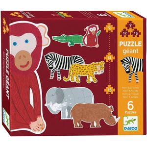 Reuzenpuzzel Wilde Dieren XL (9/12/15 stukjes)