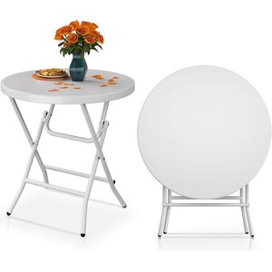 Ronde Opvouwbare Tuintafel 80 cm voor Buitenfeest en Barbecue - Lichtgewicht en Duurzaam