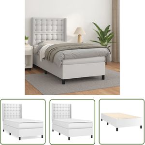 The Living Store Boxspringbed - Diamant - 90x190 cm - Kunstleer - Hoogwaardig materiaal