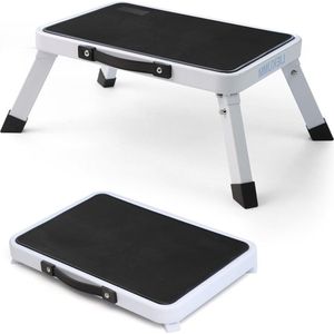 Opstapladder tot 150 kg - opstapkruk voor camping - autowassen - keuken - badkamer - wit