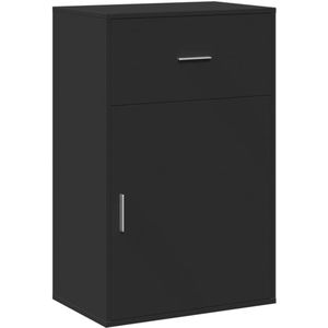 vidaXL Opbergkast Zwart - Bewerkte Hout 56,5x39x90 cm Opbergkast - Opbergkasten - Wandkast - Dressoir Kast