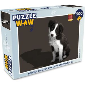Puzzel Border collie puppy met vragende blik - Legpuzzel - Puzzel 500 stukjes