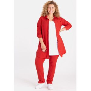Rode Broek/Pantalon van Je m'appelle - Dames - Plus Size - Travelstof - 48 - 3 maten beschikbaar
