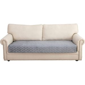 Bankhoes 3-zits anti-slip bankovertrek voor L-vorm chaise longue hoekbank - 2-zits - lichtgrijze beschermhoes - woonkamer stoel - honden - huisdieren - 90 x 240 cm hoekbank overtrek