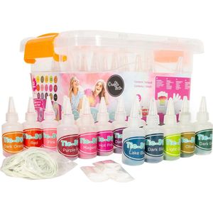 Crafts&Co Tie Dye Set /Tie Dye Kit -Tie Dye Verf - 15 Kleuren - Textielverf - Hobbyverf - DIY Knutselen