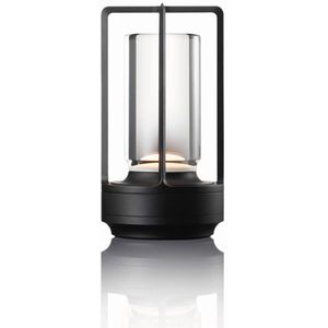 Luxus Draadloze Tafellamp Oplaadbaar - Juliette - Zwart - 18cm - Decoratieve tafellamp - Tafellamp slaapkamer - Bureaulamp - LED - Touch - Dimbaar - Draadloos - Oplaadbaar