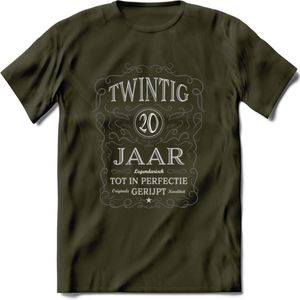 20 Jaar Legendarisch Gerijpt T-Shirt | Donkergrijs - Grijs | Grappig Verjaardag en Feest Cadeau Shirt | Dames - Heren - Unisex | Tshirt Kleding Kado | - Leger Groen - XXL