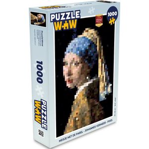 Puzzel Meisje Met De Parel - Johannes Vermeer - Pixel - Legpuzzel - Puzzel 1000 stukjes volwassenen