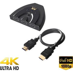 Go2goshop HDMI Swith 4K HDMI Splitter -  Hoge Kwaliteit – inclusief 50CM Kabel Indicatie LED