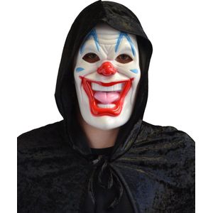 Partychimp Gezichtsmasker Horrorclown Halloween Masker Voor Bij Halloween Kostuum Volwassenen Carnavalskleding Heren Carnavalskleding Dames Carnaval Accessoires Carnaval- PVC - Wit