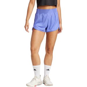 adidas Performance Pacer All Gym Seasonal Rib High-Rise Tonal 3-Stripes Short - Dames - Blauw- XL