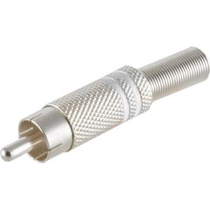 Tulp (m) audio/video connector - tot 6mm - metaal / wit
