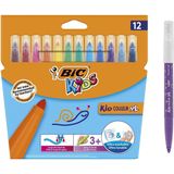 BIC Kids Couleur XL Dikke Viltstift - Ultra wasbaar - 3 jaar en ouder - 12 kleuren