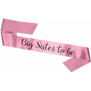 Sjerp Big Sister roze met zwarte tekst - babyshower - sjerp - zus - big sister - roze - genderreveal - geboorte - zwanger