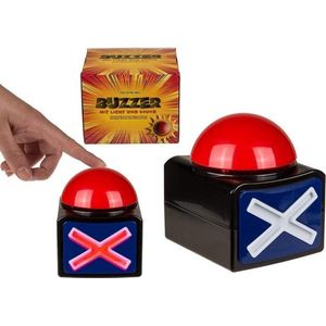 Buzzer drukknop met rood kruis - Quiz knoppen - Drukknoppen - Buzzers - Spelbenodigdheden