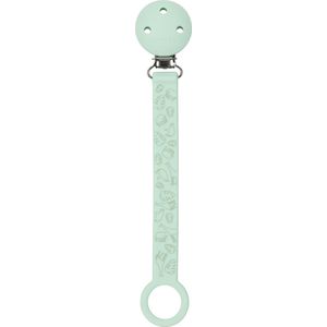 Nattou Silicone - Fopspeenketting met Universele Bevestiging - 21 cm - Munt Groen Patroon