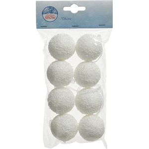 Decoris Sneeuwbal Foam Hang Wit dia4cm