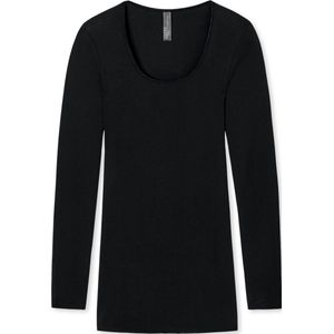 SCHIESSER Luxury T-shirt (1-pack) - dames shirt lange mouwen zwart - Maat: 42
