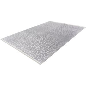 Lalee Peri - Vloerkleed - barok patroon - Tapijt – Karpet - Super zacht - 3D Effect -Anti slip rug- Wasmachine proof - 200x280 cm - grijs