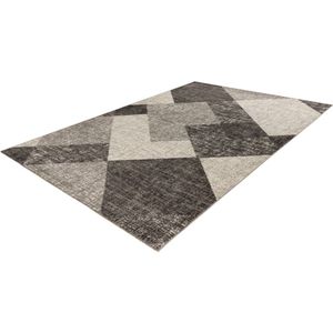 Lalee trendy- modern- laagpolig- vloerkleed- vintage- ruiten dessin- laag- hip en trendy- karpet- tapijt- 160x230 cm zilver grijs