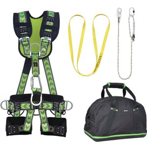 Kratos complete set valbeveiliging comfort-plus - Werkpositielijn 2m - Ankerstrop - Maat M-L
