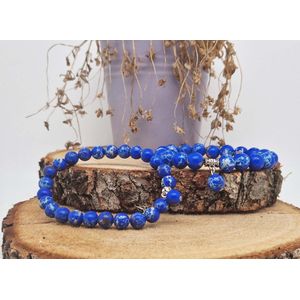 Handgemaakte Natuursteen Armbanden "" Lapis Lazuli "" 10 mm - Met Natuursteen Hanger - Een bijzonder cadeau voor vrienden en familie