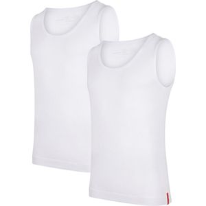 Undiemeister Tanktop - Tanktop heren - Slim fit - Onderhemd - Gemaakt van Mellowood - Ronde hals - Chalk White (Wit) - 2-pack - XL