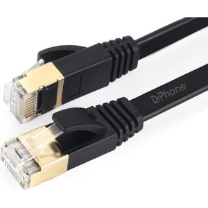 DrPhone UltraLink - Internetkabel 15 meter - Levenslange garantie - Platte CAT6 UTP Ethernet kabel RJ45 - Netwerkkabel - Zwart