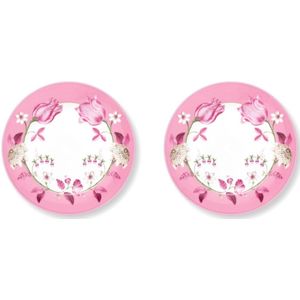 Pip Studio - Ontbijtbord Jolie Pink - Roze tulpen - Set van twee