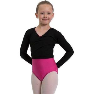 Dancing Daisy - Balletvestje - Overslag - Cross over - Tricot - Zwart - (26) - Maat 116