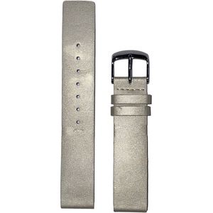 Horlogeband - 18mm - Zilver / Goud - Echt leer - Roestvrijstalen gesp