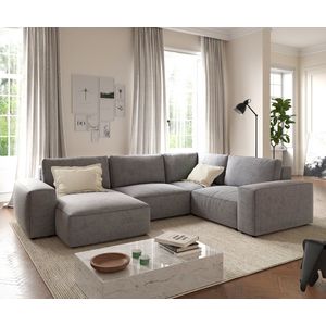 Woonlandschap Lanzo L microvezel grijs 330x230 cm variabele fauteuil