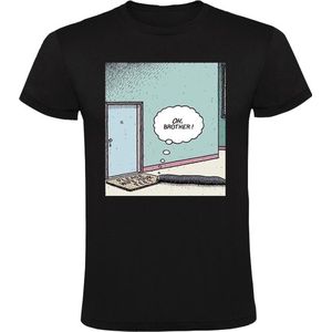 Duizendpoot moet voeten vegen Heren T-shirt - deurmat - grappig