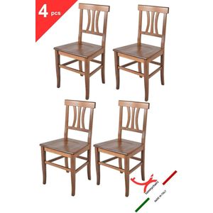 Tommychairs Artemisia - Eetkamerstoelen - Set van 4 - Licht Walnoot - Hout