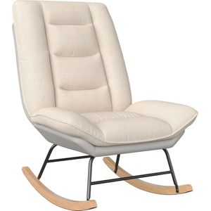 Carlovo Schommelstoel - Luxe Stoel - Relaxstoel - Schommelstoel Voor Volwassenen - Wipstoel - Relaxfauteuil - Geschikt voor elke kamer - Beige