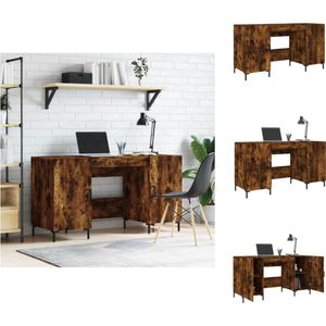 vidaXL Bureau Smoked Oak Wood - 140 x 50 x 75 cm - Durable - Practical - Bureau