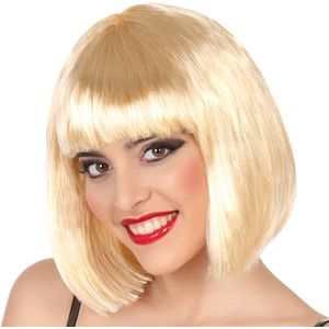 Atosa Verkleedpruik voor dames half lang haar - Blond - Bob lijn - Carnaval/Party