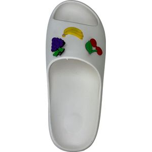 Zenne Slipper, Fruitige EVA-Slippers, Heren-Dames Slipper, Antibacterieel Slipper, Anatomical Slipper, Wit-Maat:40