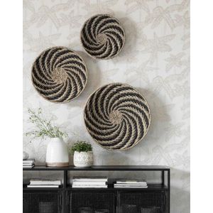 Must Living Wandpaneel Whirl zwart - set van 3