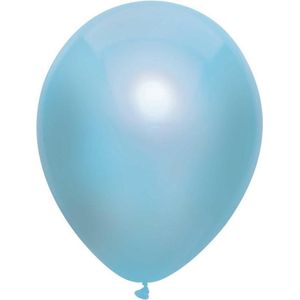 10x Blauwe metallic ballonnen 30 cm