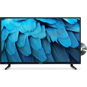 MEDION Full HD TV 100,3 cm (40 inch) (geïntegreerde dvd-speler, triple tuner DVB-T2 DVB-C DVB-S2, 2 x HDMI, USB, sleeptimer, mediaspeler, VESA, CI+), MD840001, zwart