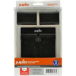 Jupio Kit: 2x Battery LP-E6 1700mAh + USB Dual Charger