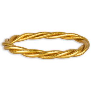 HINTH, Lucky Bracelet, Twisted, Light Gold, Size M, Mantra Armband, Buddha Armband