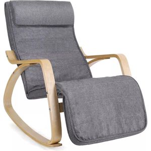 In And OutdoorMatch schommelstoel Zahia - schommelstoel - relaxfauteuil - Grijs - Stof - deluxe