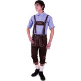 Oktoberfest Overknee lederhose donkerbruin met borduursel 56 (2xl)