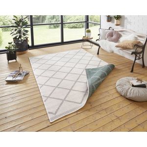 Flycarpets Omkeerbaar Vloerkleed - Corsica - Groen / Creme - 200x290 cm