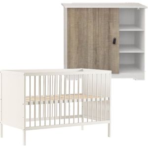 Cabino Babykamer Wit 2 Delig Baby Bed Lola + Commode Dean