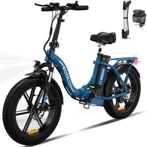 KOOLUX | BK6S 4.0 Elektrische Vouwfiets | E-Bike | 20 x 4.0 Inch Dikke Banden | 48V 13Ah Lithium Accu | 250 W Motor | Maximaal 25/u | Maximaal bereik 90km | 7-speed versnelling | LCD Scherm | Aluminium Frame | Blauw | Gratis Rijklaar Bezorgd