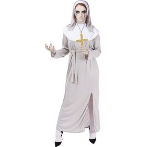 Funidelia | Zombie Nonnen Kostuum Voor voor vrouwen - Ondood, Halloween, Horror - Kostuum voor Volwassenen Accessoire verkleedkleding en rekwisieten voor Halloween, carnaval & feesten - Maat L - Wit