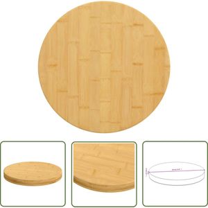 The Living Store Tafelblad Ø 30x4 cm bamboe - Bamboe Tafelblad - Rond Tafelblad - Salontafel Blad - Bijzet Tafelblad - Decoratief Tafelblad